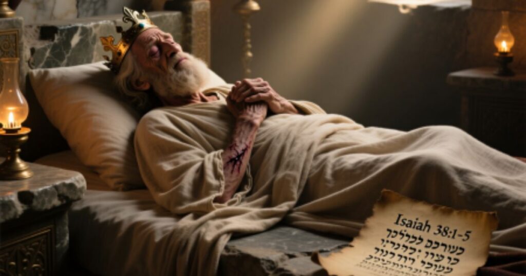 A bedridden King Hezekiah's prayer for healing